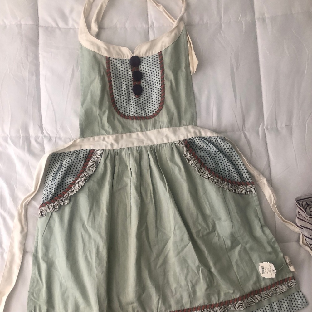 Anthropologie Mint Apron